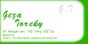 geza toreky business card